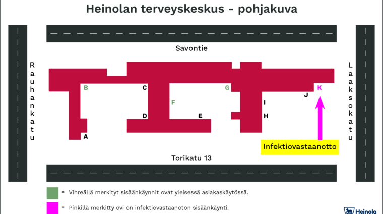 Heinolan terveyskeskuksen pohjakuva