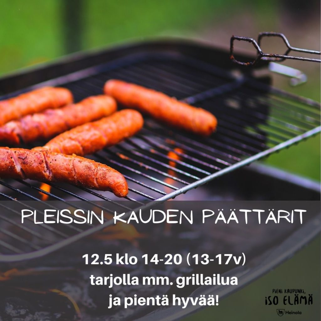 Kuvassa mainos jossa makkaraa ja kerrotaan, että pleissin kausi päättyy 12.5