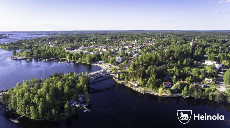 Ilmakuva Siltasaaresta ja Heinolasta