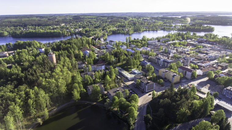 Kesäinen ilmakuva Heinolasta