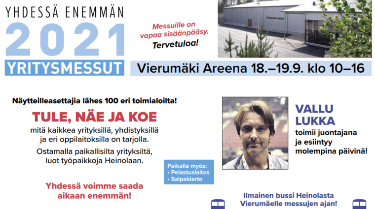 Yhdessä enemmän -yritysmessujen mainos