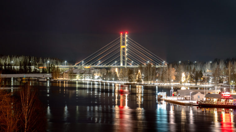 Heinolan Tähtisilta iltavalaistuksessa