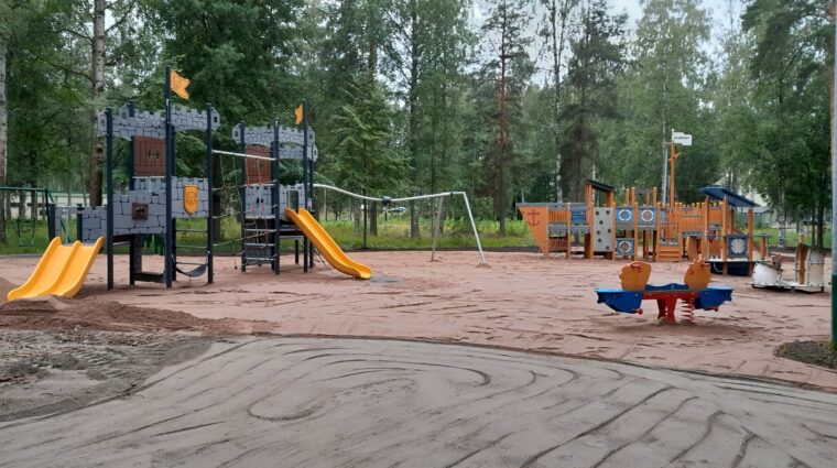 Kuvassa mustikkahaan leikkikenttä