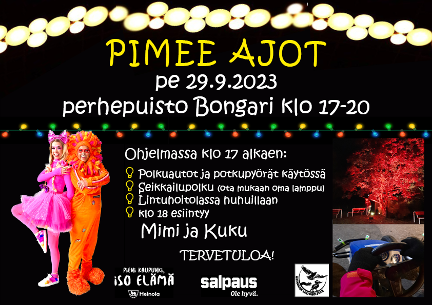 Pimee ajot -tapahtuman mainos
