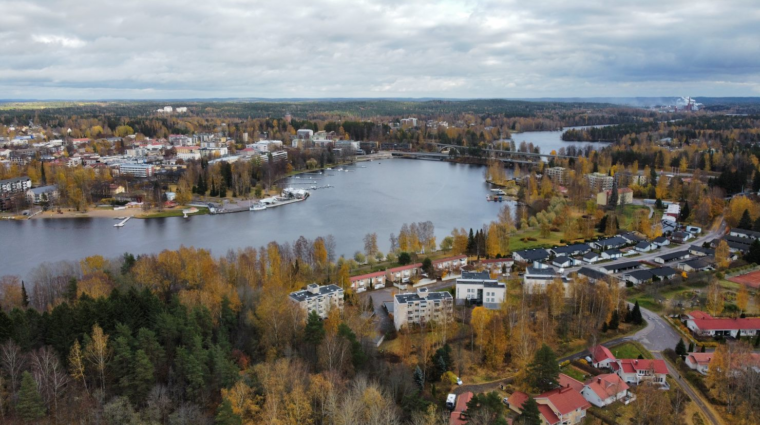 Ilmakuva syksyisestä Heinolasta