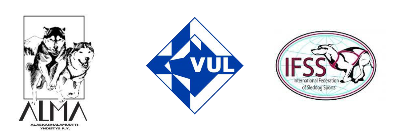 Alaskanmalamuuttiyhdisyksen logo ja muut yhteistyökumppanit