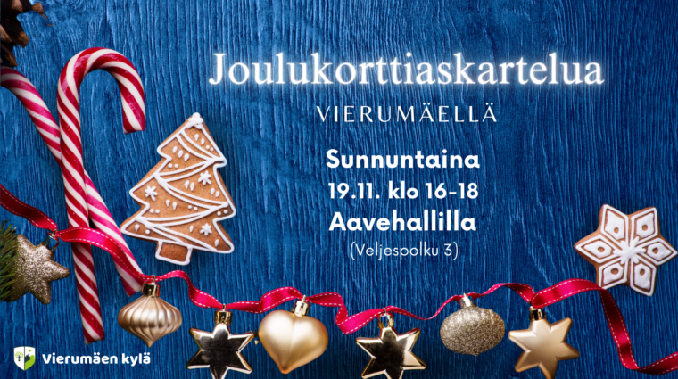 Jouluisia esineit' sinisellä taustalla