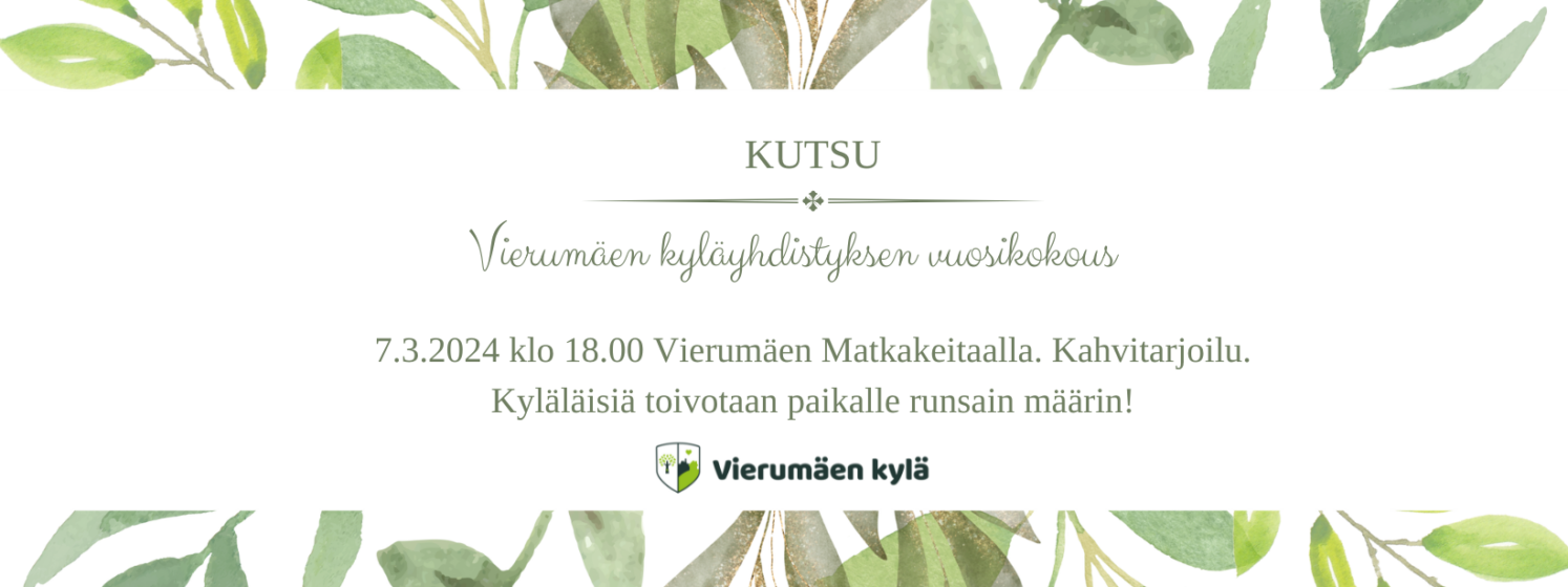 Kutsu Vierumäen kylän vuosikokoukseen