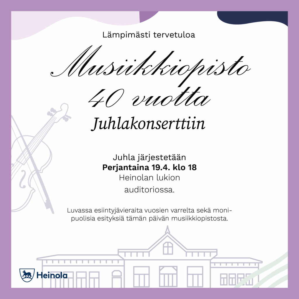 Musiikkiopiston Juhlakonsertti 19.4.2024 klo 18.00 Lukion auditoriossa