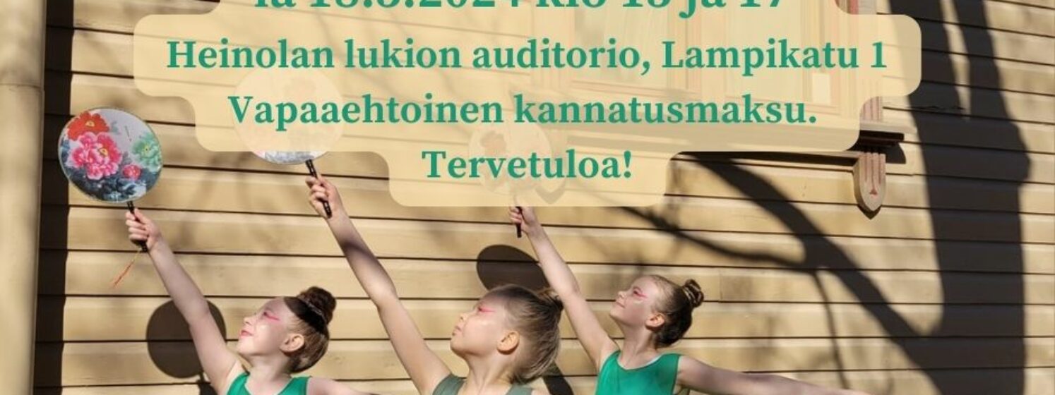 Musiikkiopiston Tanssin kevätnäytökset lauantaina 18.5.2024 klo 15.00 ja klo 17.00