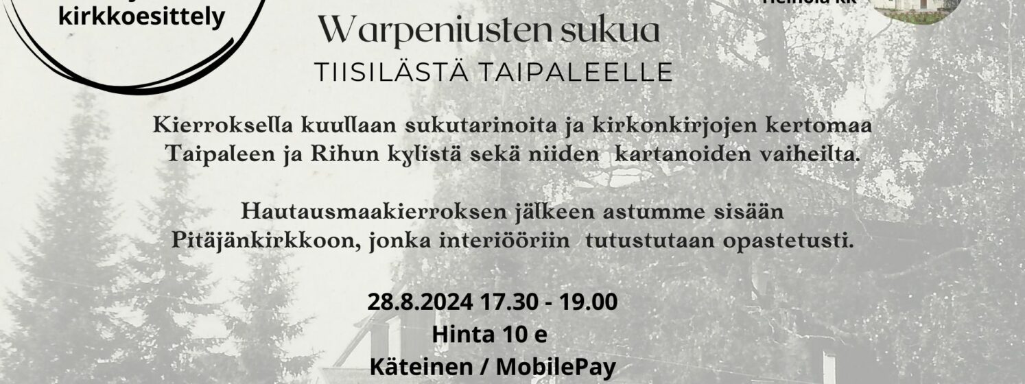 Mustavalkoisen kuvan vasemmassa reunassa on kolme korkeaa kuusta. Niiden vieressä on vanha, suuri, puinen, kaksikerroksinen, tumma rakennus, jonka nurkat ja ikkunanpielet ovat valkoiset. Rakennus jää suuren koivun lehvästön taakse.