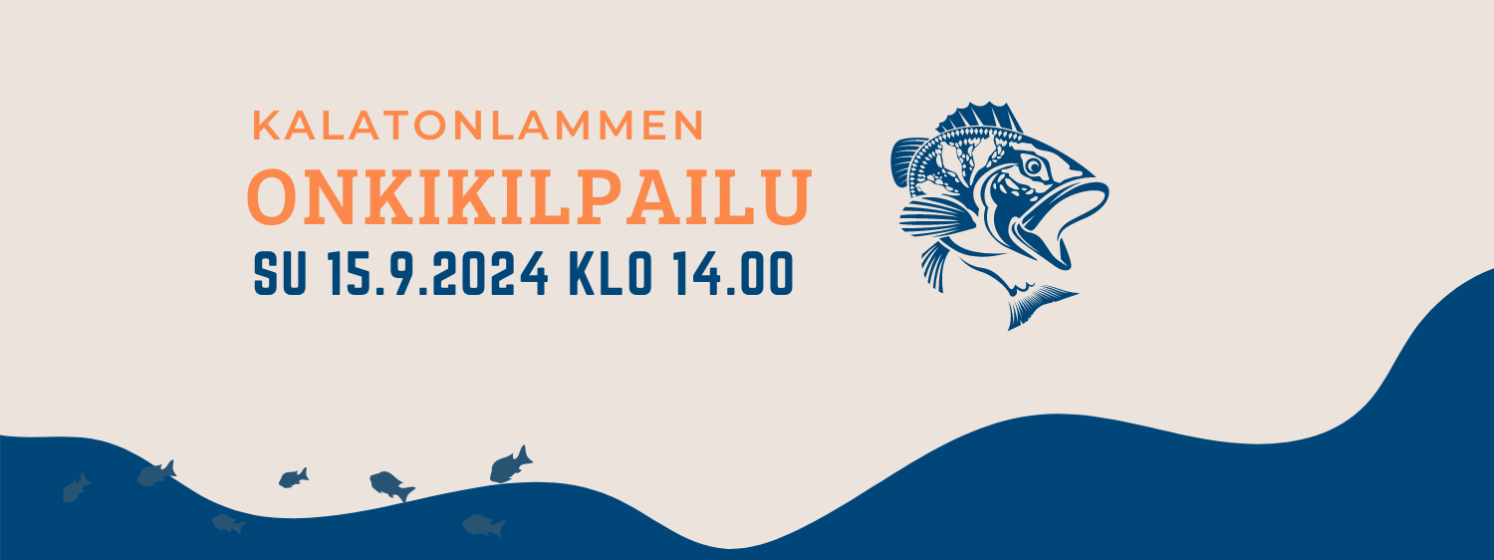 Piirretty kala hyppää järvestä.