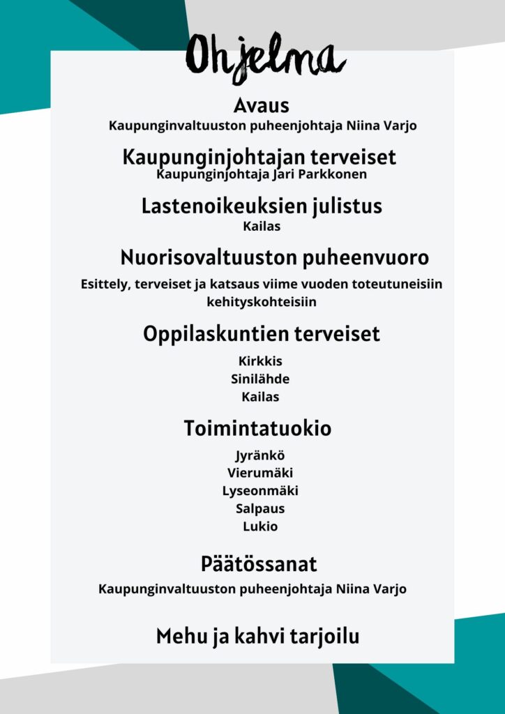 Nuorisoparlamentti 2024 ohjelma