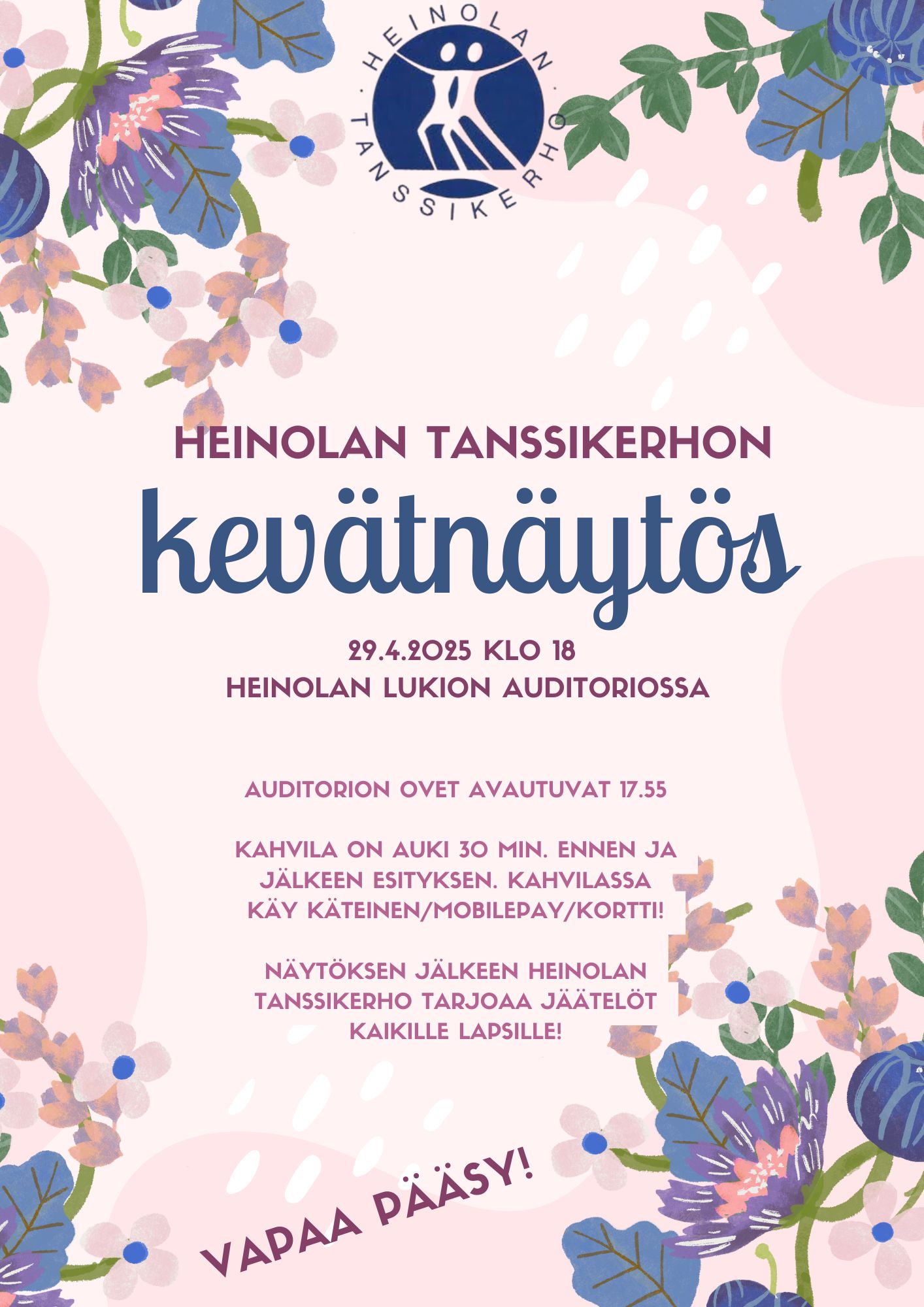 Kuvassa mainos tapahtumasta, jossa ilmoitetaan paikka, aika sekä yleistiedot.