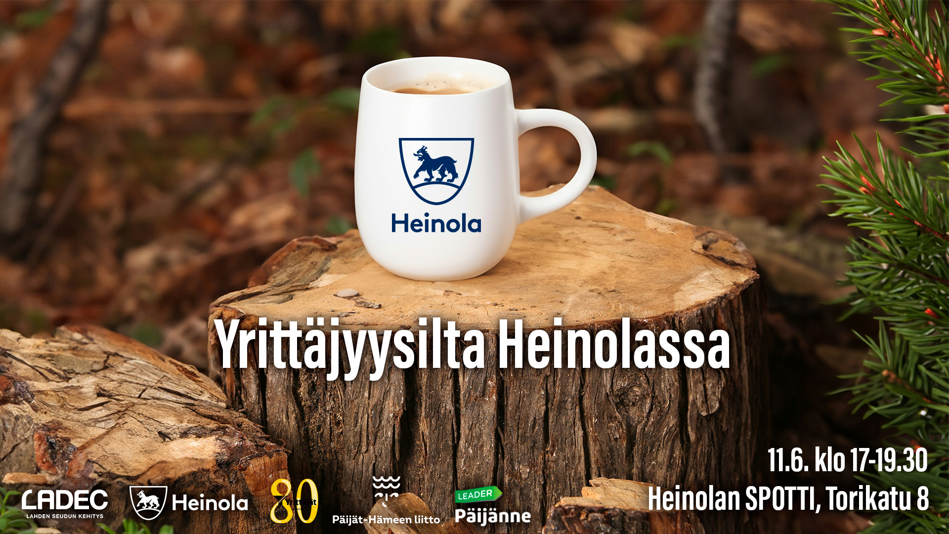Yrittäjyysilta Heinolassa 11.6.2025 klo 17-19.30 Spotissa, Torikatu 8, Heinola.