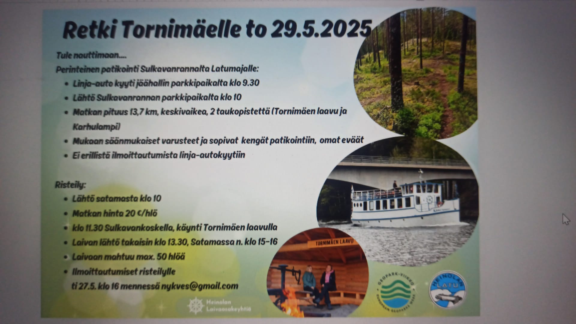 Nyt kokeillaan kiehtooko patikoijia myös laivaristeily.