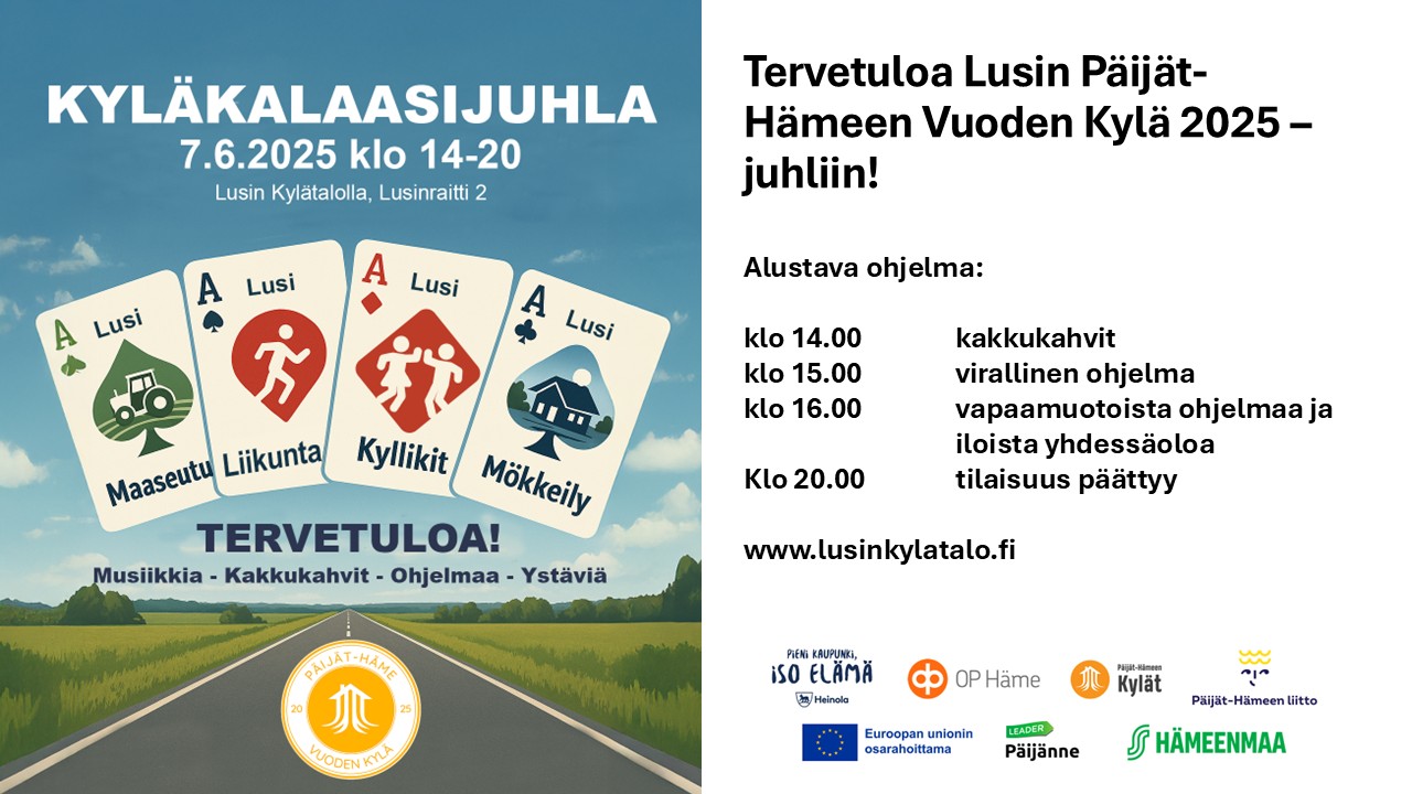 Tapahtuman ohjelma.