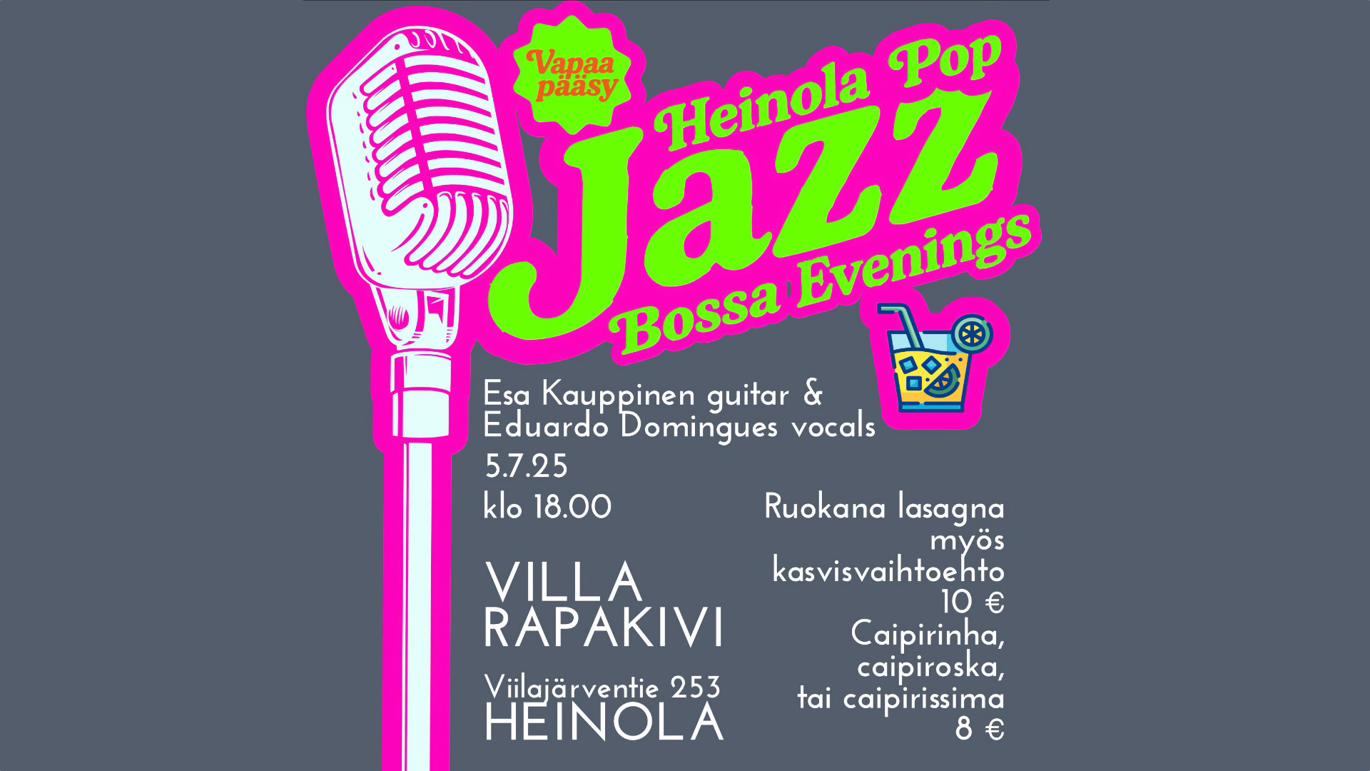 Heinola Pop Jazz Bossa -musailta Rapakivessä