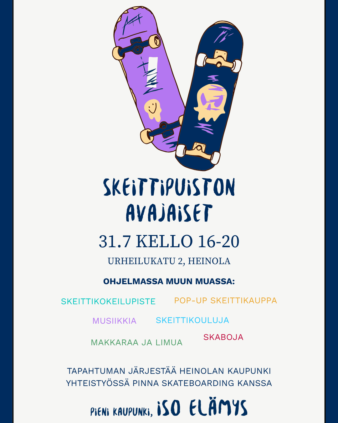 skeittipuiston avajaisten mainoskuva