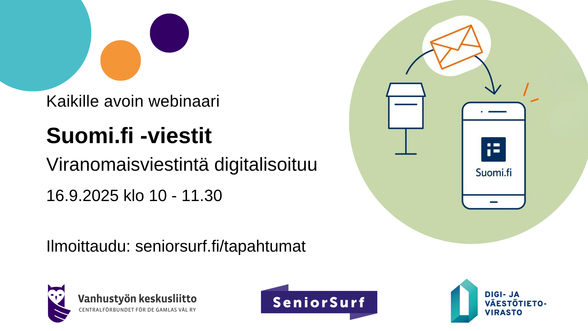 Suomi.fi-palvelun webinaari mainos