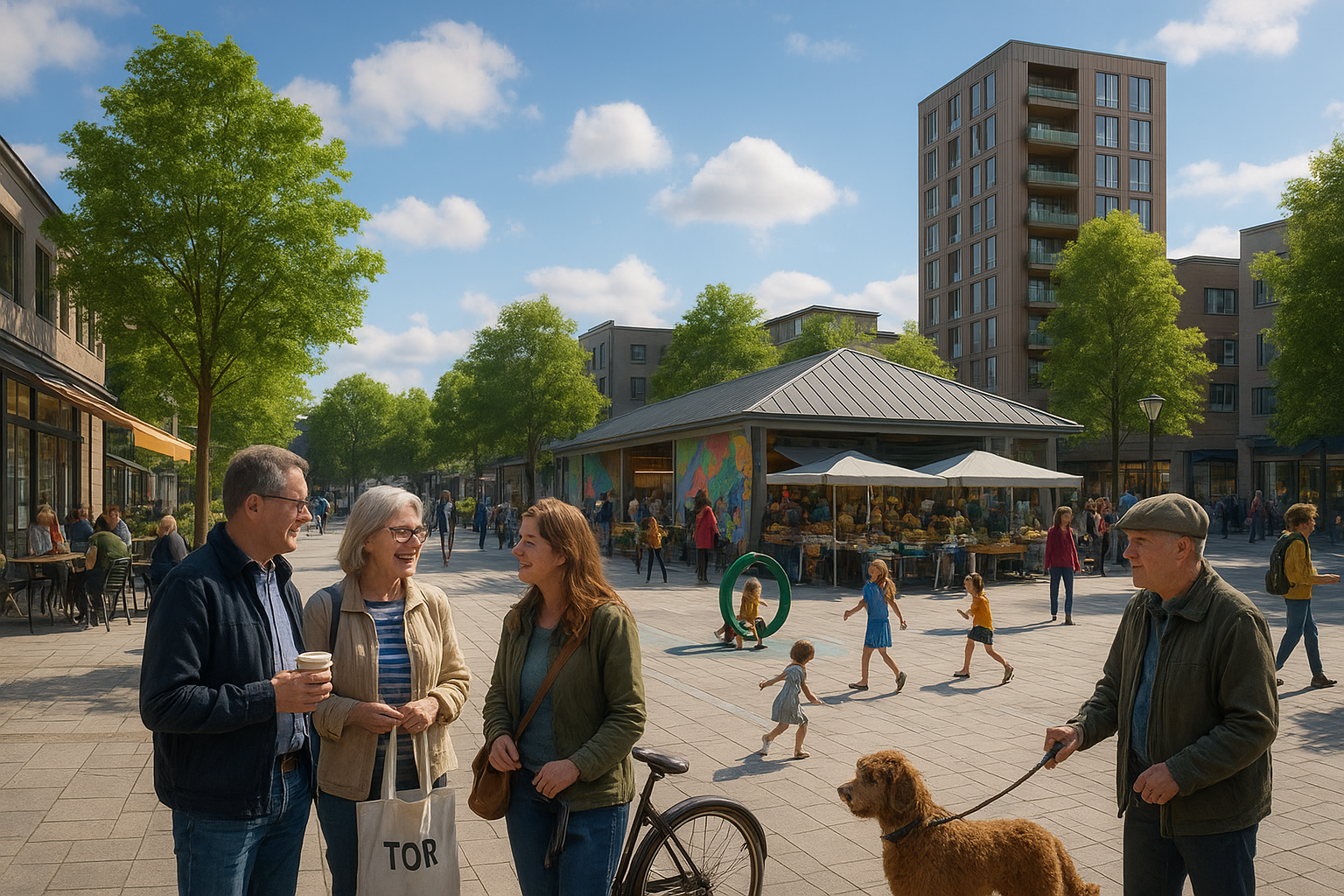 Tekoälyn avulla luotu kuva Heinolan keskustasta 2050