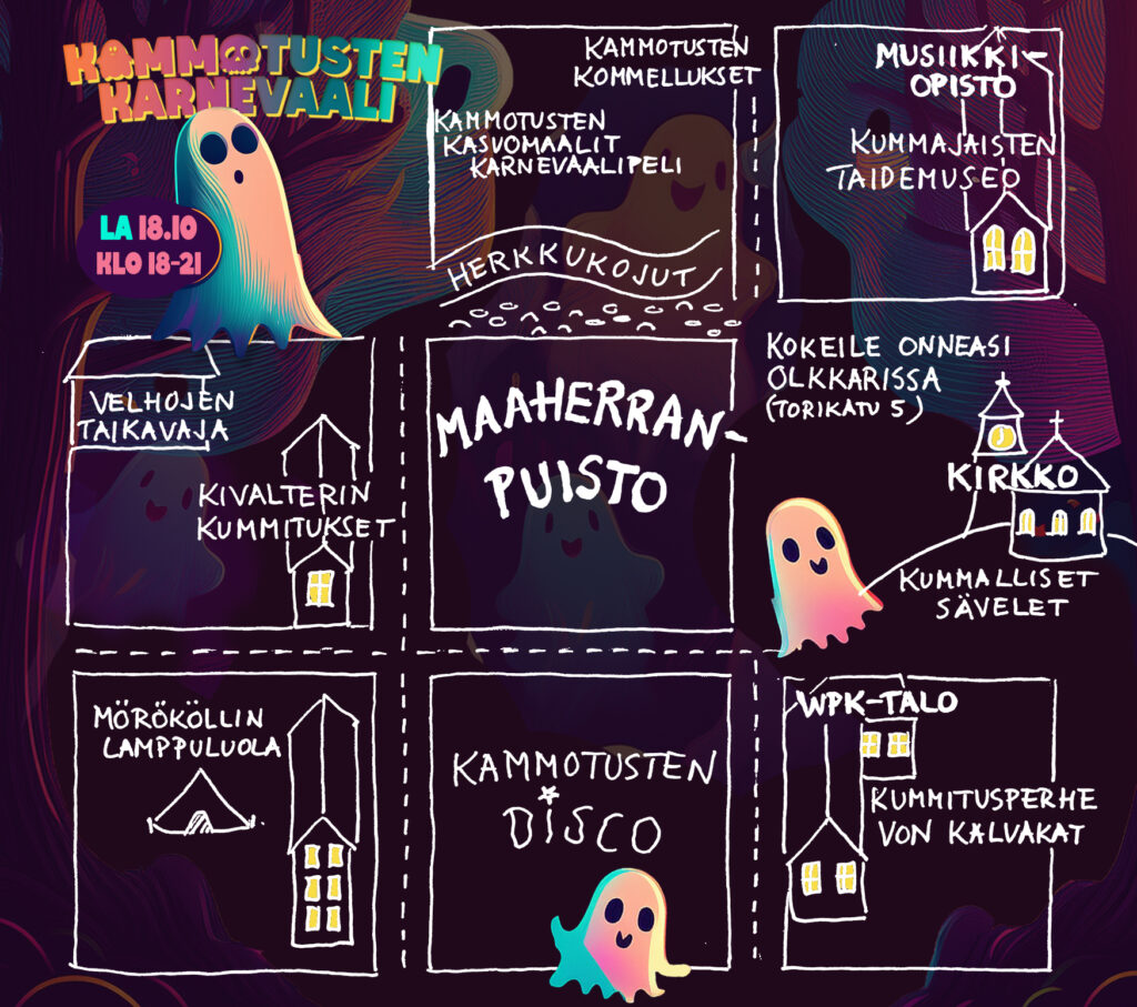 Kammotusten karnevaali 2025 aluekartta