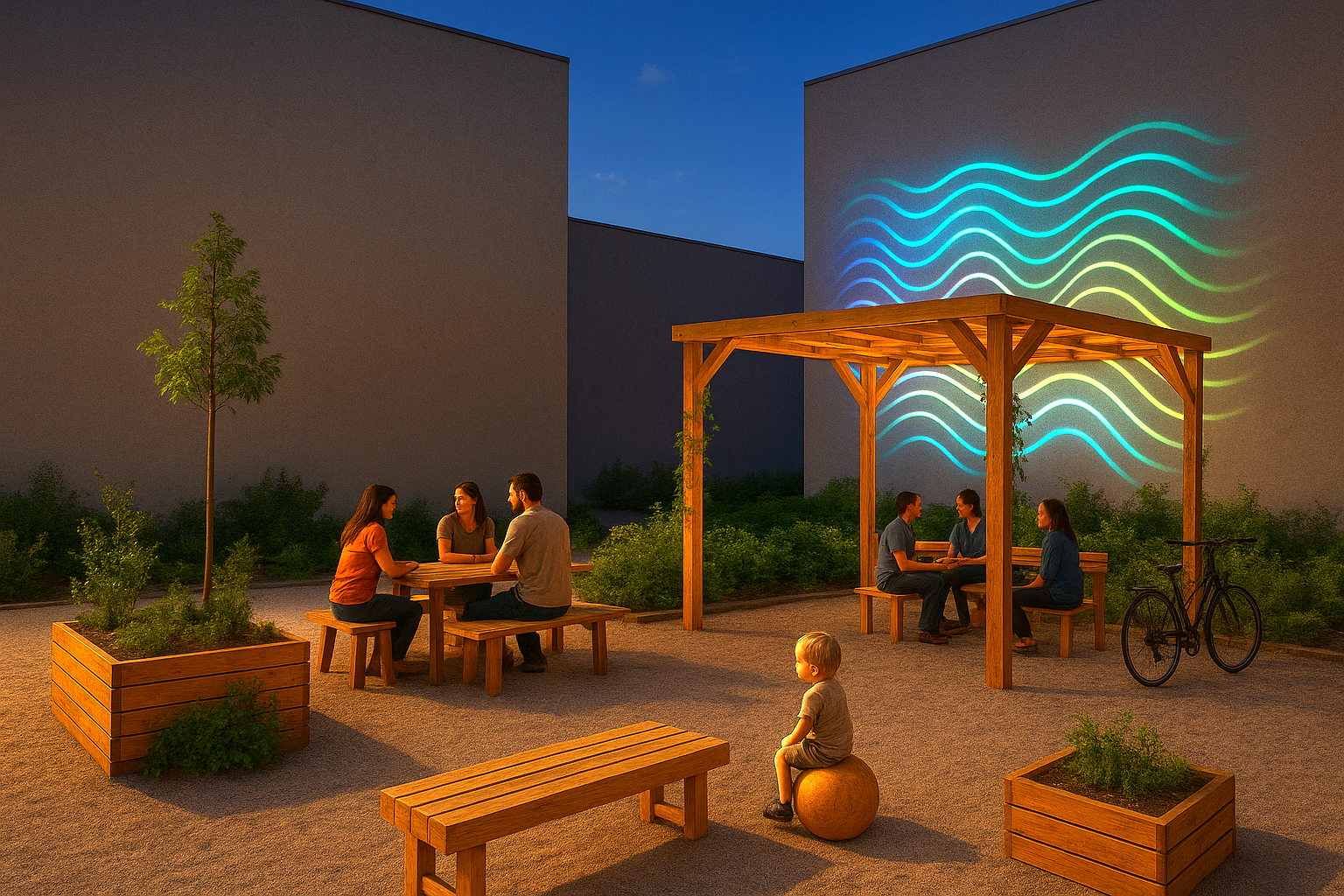 Tekoälyn tekemä kuva kaupunkitilasta