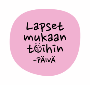 Lapset mukaan töihin -teemapäivän logo.