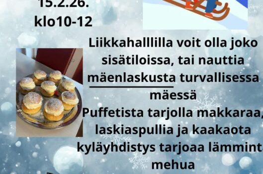 Perheliikan laskiaisrieha kirkonkylässä