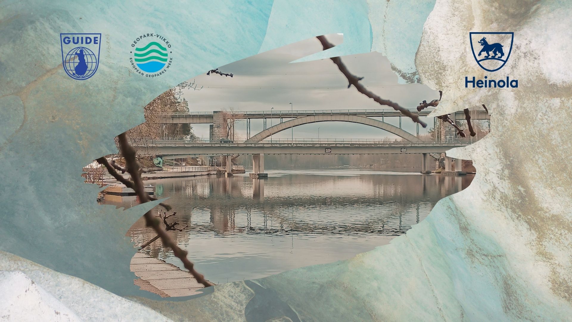 Heinolan rautatiesilta myöhäissyksyllä, lehdettömään aikaan, ylävirralta kuvattuna.