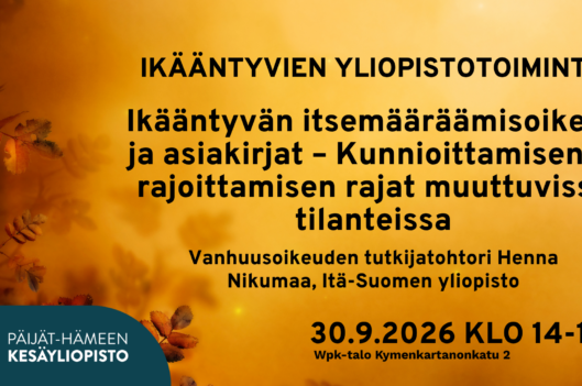 Ikääntyvien yliopiston verkkoluento