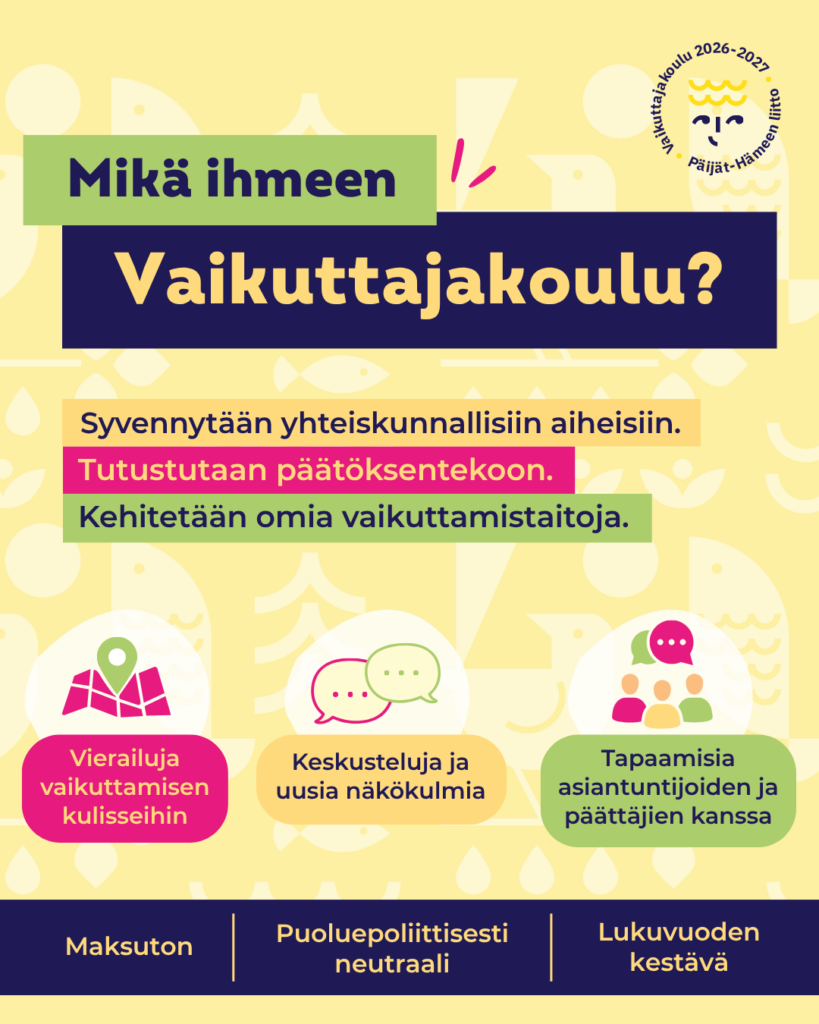 Tietoa nuorten Vaikuttajakoulusta.