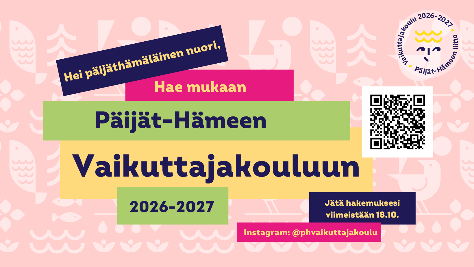 Vaikuttajakoulun mainoskuva.